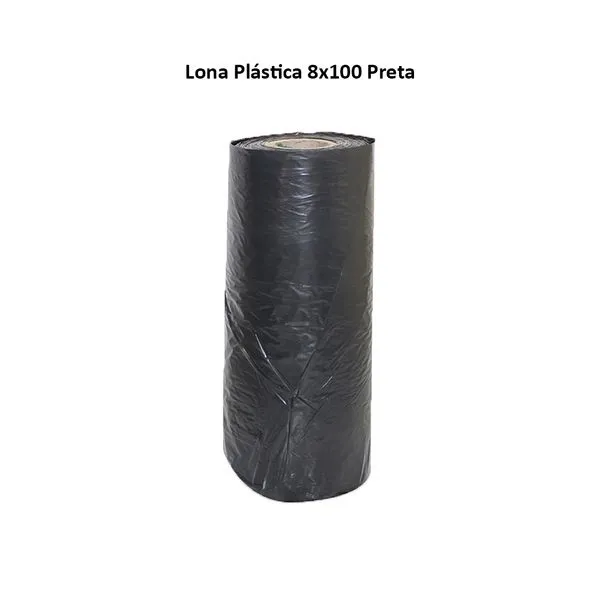 Lona Plástica Bb 8mx100m Preta Plasitap