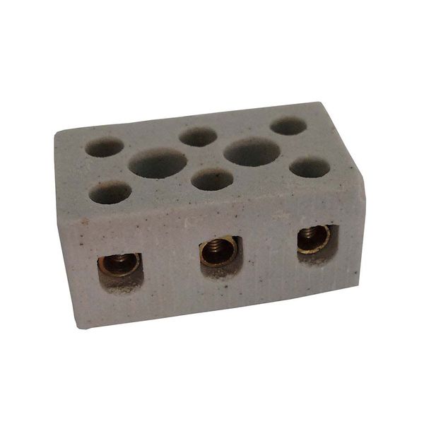 Conector de Porcelana Tripolar 6mm² Resistente a Temperaturas de Até 350°C Branco Asantos