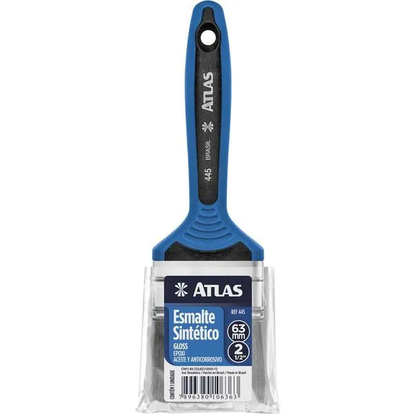 Pincel cerdas pretas 2" prof. 445 cabo azul 445/5 - ATLAS