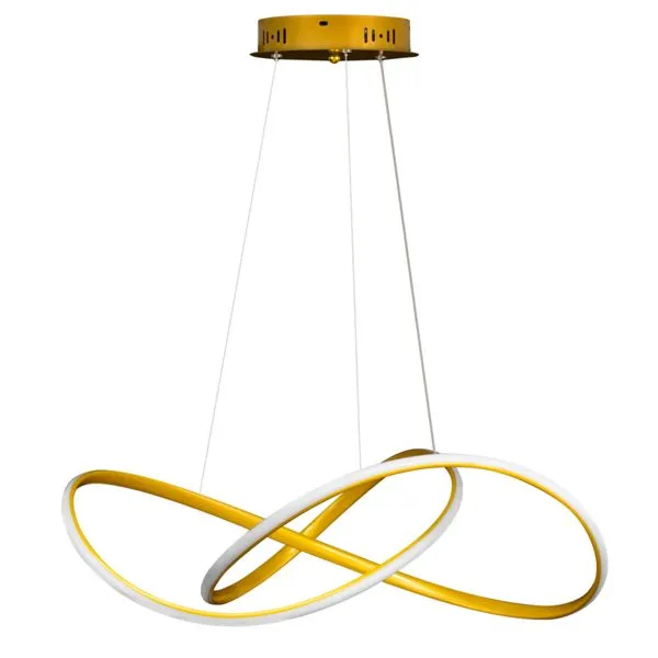 Pendente Space Saturno Plus 60W 3K Bivolt Dourado Perfiline Bronzearte