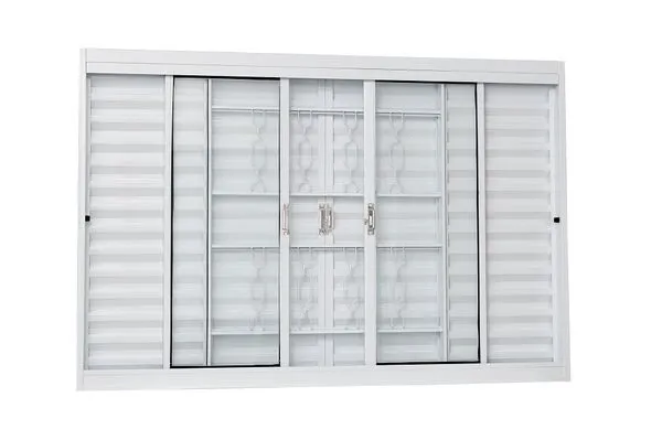 Janela Veneziana Grade Elo 6F Unicsol Vidro Liso 150X100Cm Ramassol