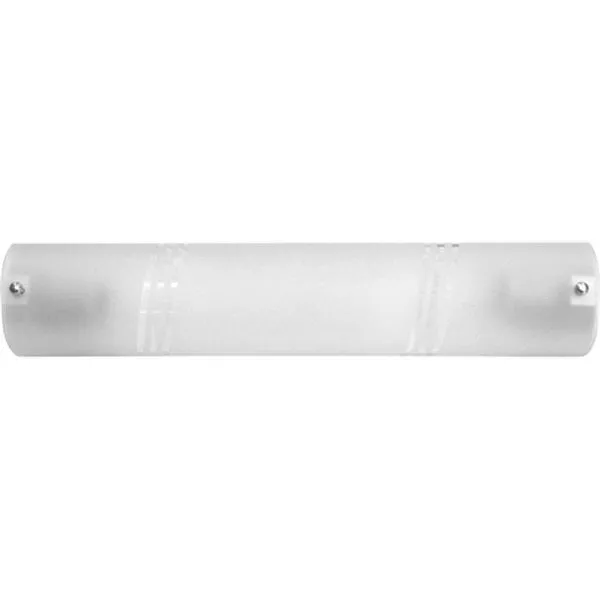 Arandela Camarim branca de vidro frisado 42cm para 2 lâmpadas E27 60W Thema