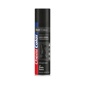 Tinta Spray Uso Geral 400Ml Preto Fosco Chemicolor