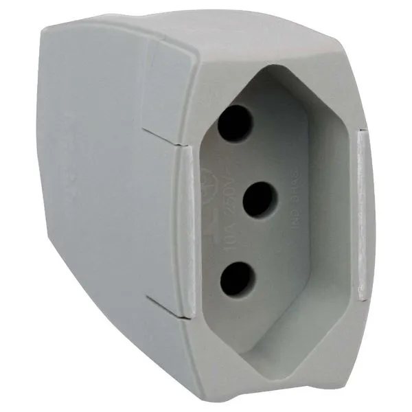 Prolongador Residencial Com Prensa Cabo De Até 8mm 2pt 10a 250v~ Cinza 615824 Pial Conecta Legrand