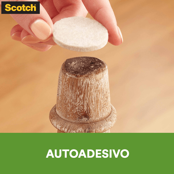 Feltro Sintético quadrado pequeno 12 unidades branco 3M Scotch