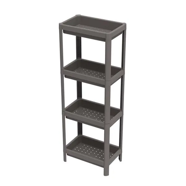 Estante Plástica 23X36 Com 4 Prateleiras Cinza Geo Grifit