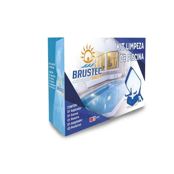 Kit De Acessórios De Limpeza Para Piscina Caixa Brustec