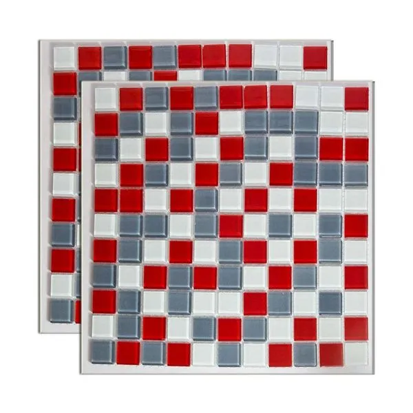 Pastilha de Vidro Vermelho Mesclado Montalcino 2,5x2,5cm Peça 30x30cm Bold Royal Grés