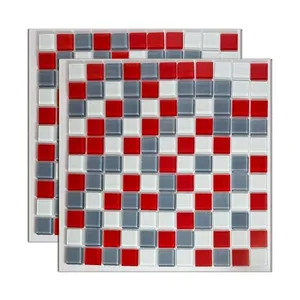 Pastilha de Vidro Vermelho Mesclado Montalcino 2,5x2,5cm Peça 30x30cm Bold Royal Grés