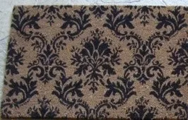 Capacho de Fibra Natural e Vinil 60x40cm Flores Coisas Coisinhas