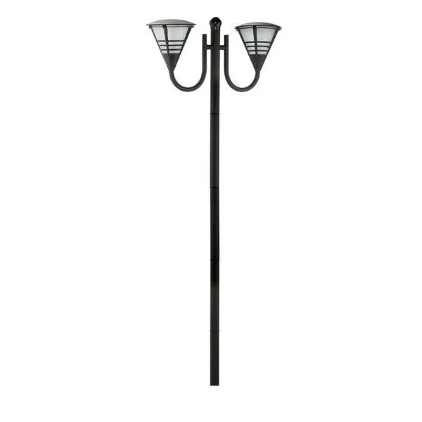 Poste para jardim com tubo em alumínio para 2 lâmpada 25W preto Dital