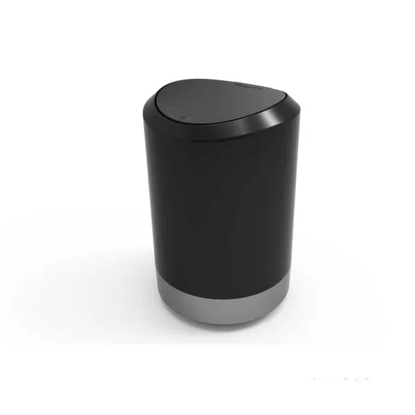 Lixeira 5L para banheiro esmaltada preta Prat-k