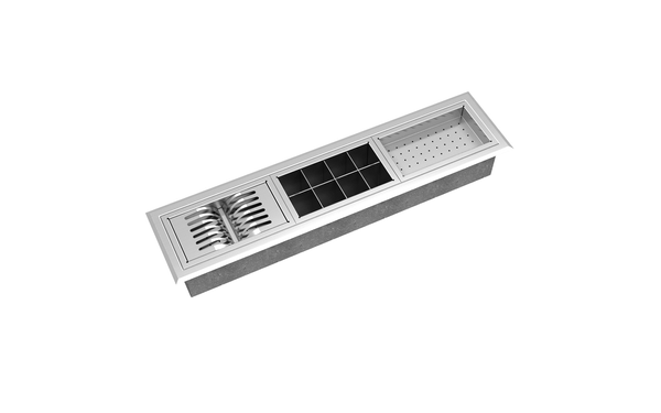 Cuba Canal Equipado CE-33 Acessórios Chapa Espessura 0,12CM 97X23,5X14CM Mekal
