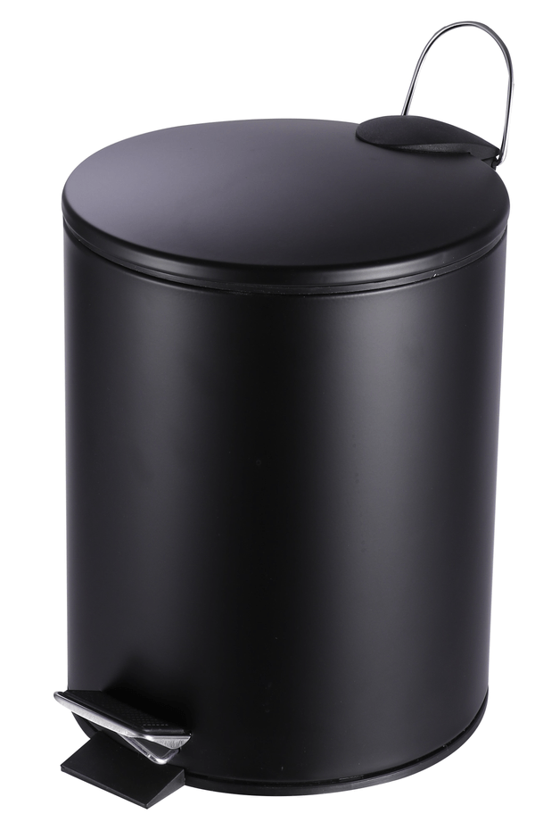 Lixeira de Aço Inox Preto com Pedal 5 Litros Coisas e Coisinhas