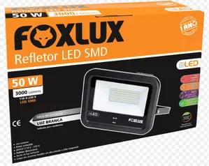 Refletor LED 50W 6500k Preto Foxlux