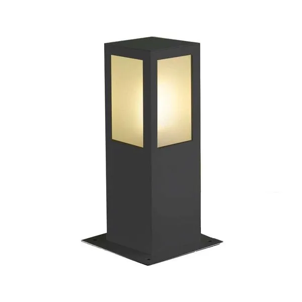Balizador de alumínio para 1 lâmpada E27 quadrado 30cm 20W preto Ideal