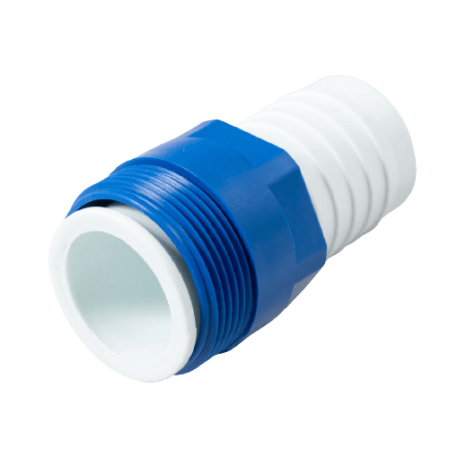 Adaptador Rosca Plástica Para Dispositivo Piscina 9X5Cm Azul E Branco Brustec