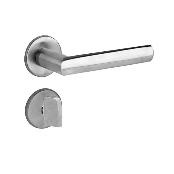Fechadura para banheiro de inox lixado 880 ST1 40 com roseta 303 cromada La fonte
