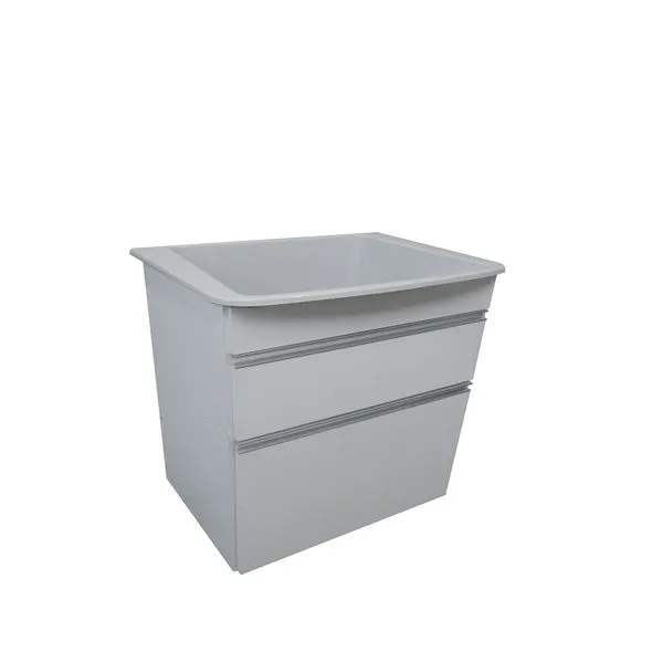 Gabinete Com Tanque Viena Para Lavanderia 52X37,5X70,5Cm Branco Corso