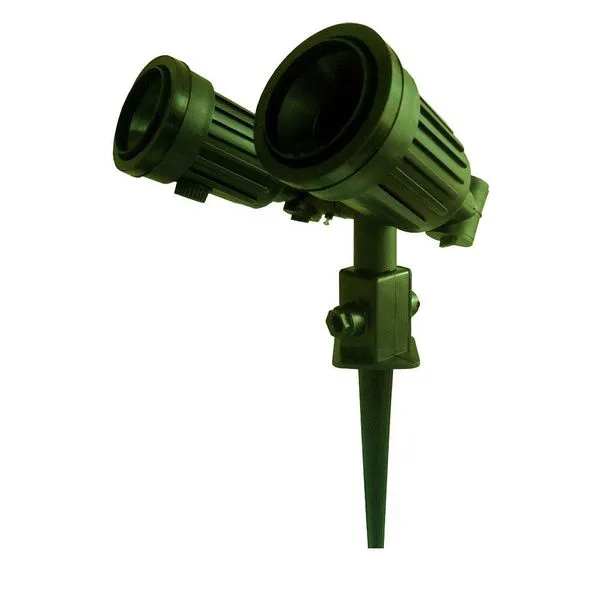 Espeto para jardim duplo articulado para lâmpada PAR bivolt verde Key West
