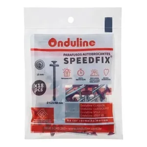Kit Parafuso Speedfix Pacote 18 Unidades Onduline Kit Parafuso Speedfix Vermelho e Marrom Pacote 18 Unidades Onduline