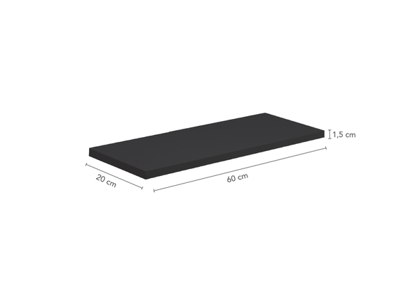 Prateleira Preta 1,5X20X60cm Facility Prat K