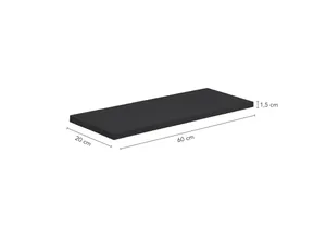 Prateleira Preta 1,5X20X60cm Facility Prat K