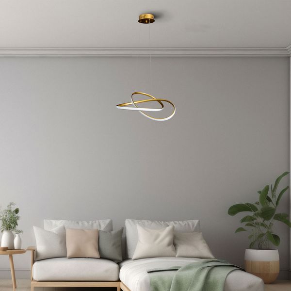 Pendente Space Saturno Led 50W 2700K Gold LLumm Bronzearte