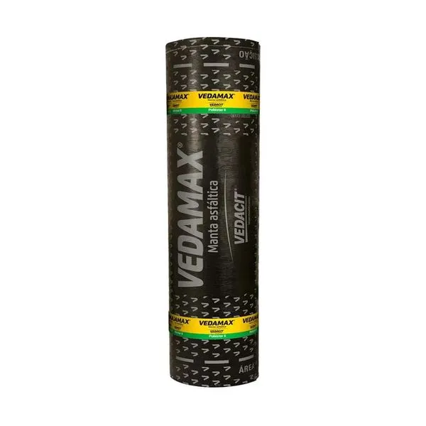 Manta Asfáltica Vedamax Poliéster 3mm 10m² Vedacit Manta asfáltica Vedamax poliéster 3mm preto 10m² Vedacit