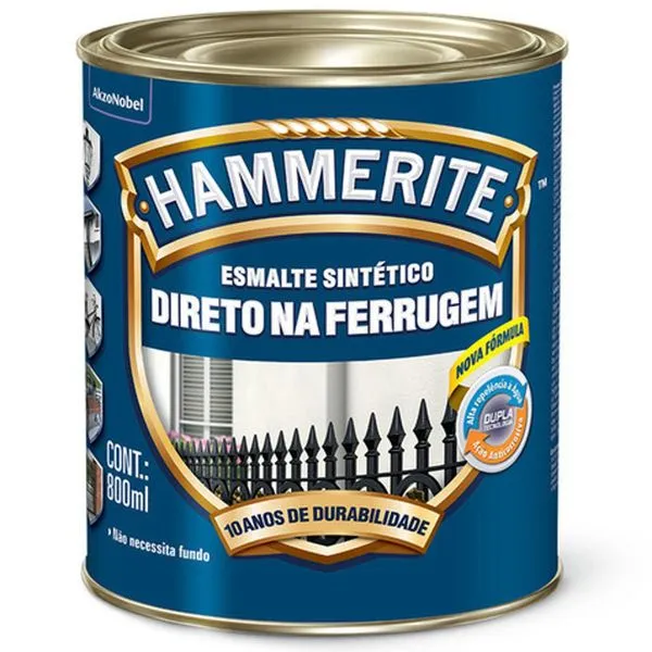 Tinta Esmalte Hammerite Coral Brilhante Preto 800ml