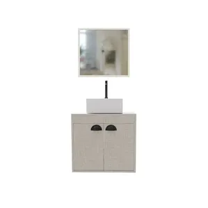 Conjunto Para Banheiro Gabinete Cuba de Apoio E Espelho Mdf Arcturo Lineo 51Cm Cerocha