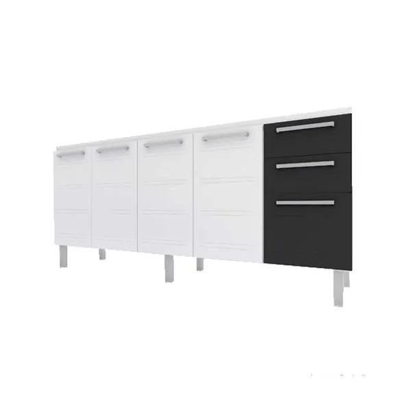 Gabinete Zeus Flat para pia de 180cm preto Cozimax