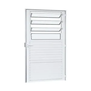 Porta Alumínio Mista Bascular Palheta Boreal Esquerda 80X210X4 Branco Cristal Ramassol