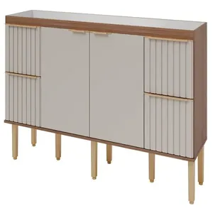 Balcão de Cozinha Ágata 194cm Freijó/Off White Mgm Móveis