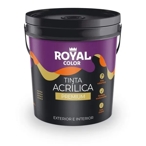 Tinta Acrílica Premium Interior e Exterior Branco Fosco 16l Royal Color