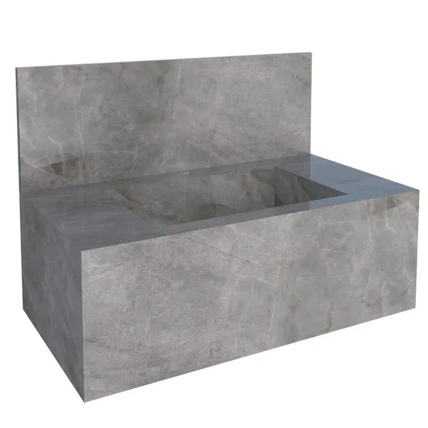 Bancada Porcelanato Milano 83X30X45Cm Cinza Cozimax