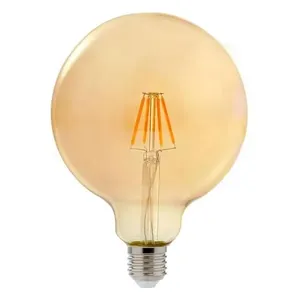 Lâmpada LED Filamento Bulbo G125 4W E27 Luz Âmbar Kian Lâmpada de LED Filamento Bulbo G125 4W E27 360 Lúmens Luz Âmbar