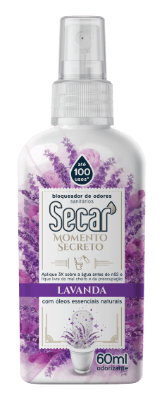 Bloqueador de Odores Sanitario 2X12X60ml Lavanda Secar Momento Secreto