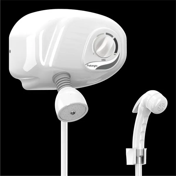Ducha Com Desviador Pressurizador 7800W 220V Branco Potenza Cardal