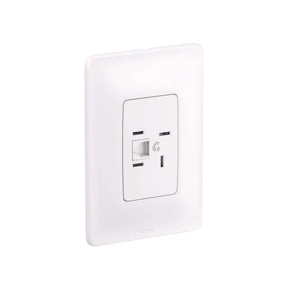 Tomada para telefone Telebras RJ11 Zefia 4x2 680125 Pial