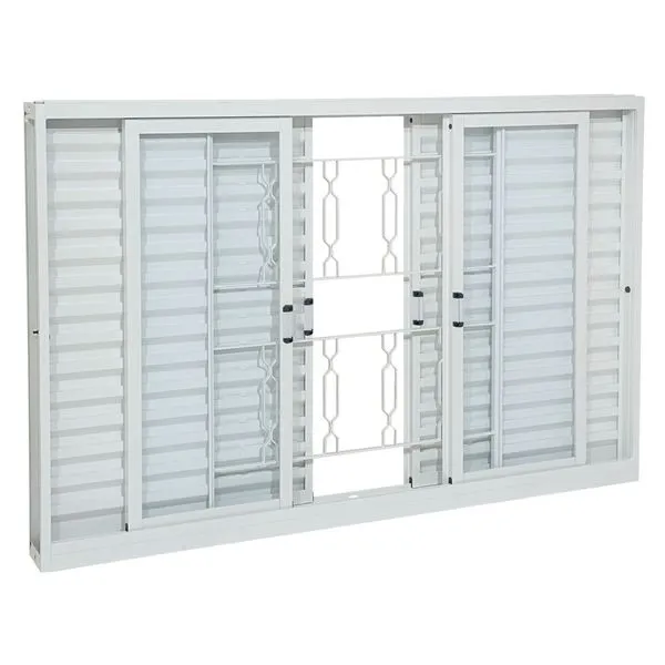 Janela Veneziana Aço Branco Grade Elo 6 Folhas 100x120x12 Prátika Sasazaki