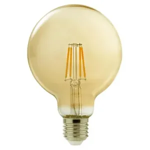 Lâmpada LED Filamento Bulbo G95 4W E27 Luz Âmbar Kian Lâmpada de LED Filamento Bulbo G95 4W E27 360 Lúmens Luz Âmbar