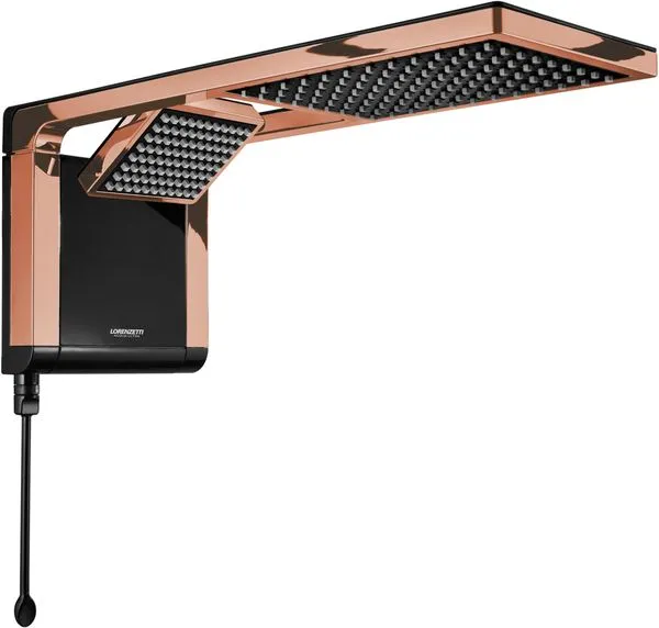 Chuveiro Eletrônico Lorenzetti Acqua Duo Preto e Rose Dourado 5500W 110V
