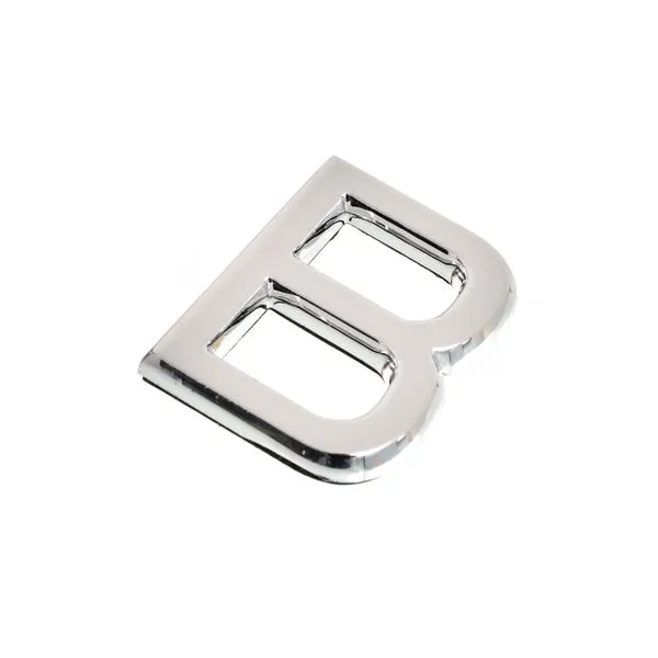 Letra B de ABS auto-adesivo 3,9cm cromada Bemfixa