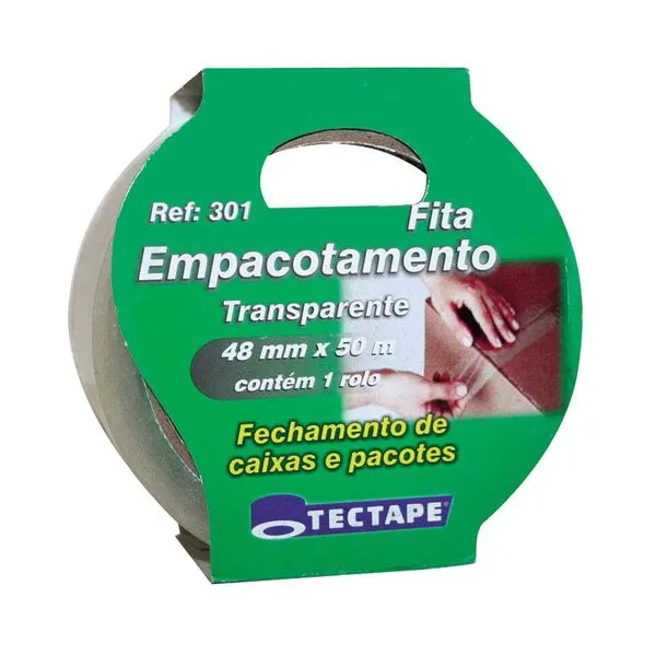 Fita adesiva de polipropileno 48mm x 50 metros transparente Tectape