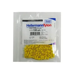 Identificador De Cabos MHG 2/5 Num 4 100un Amarelo Hellermanntyton