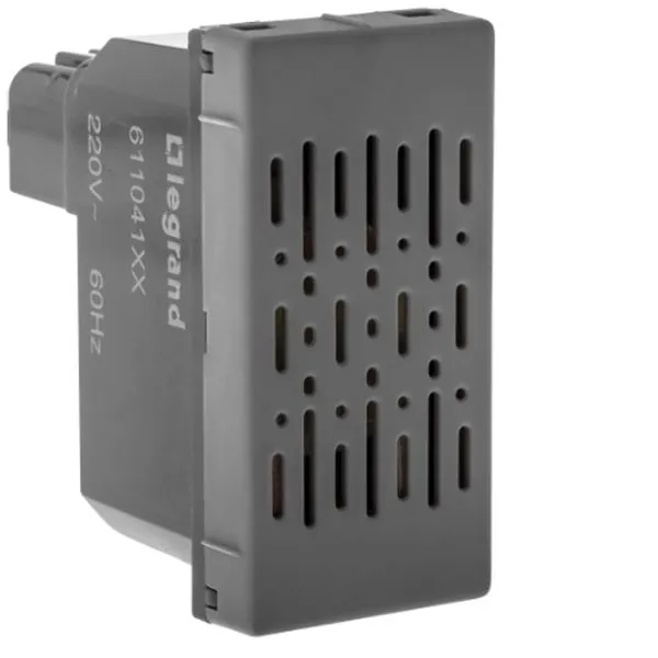 1 Módulo De Campainha Cigarra 50/60hz 127v Cinza Acetinado Monocromático 611040cz Pial Plus Legrand