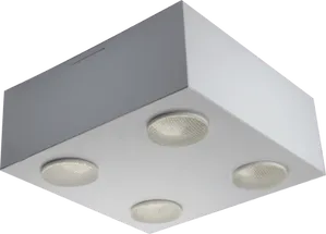Plafon Granada 04 Quadrado Branco 26X26 Para 04 Lampadas E27 Tualux