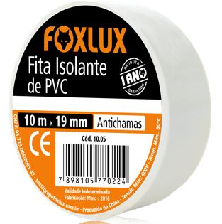 Fita Isolante 19mmx10m Branca Foxlux
