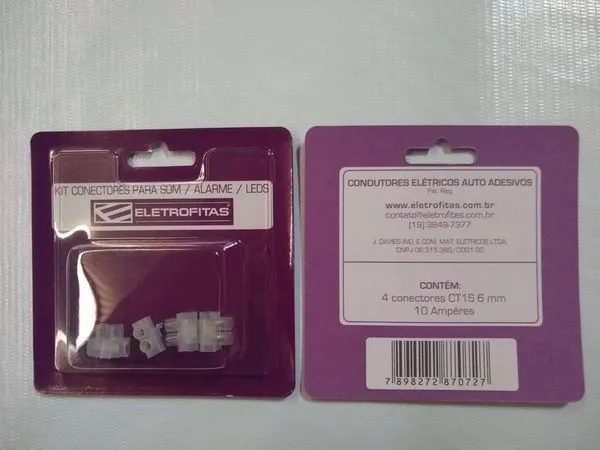 Conector Elétrico Ef5x2 J Davies Simples Para Leds Cartela com 2 Unidades